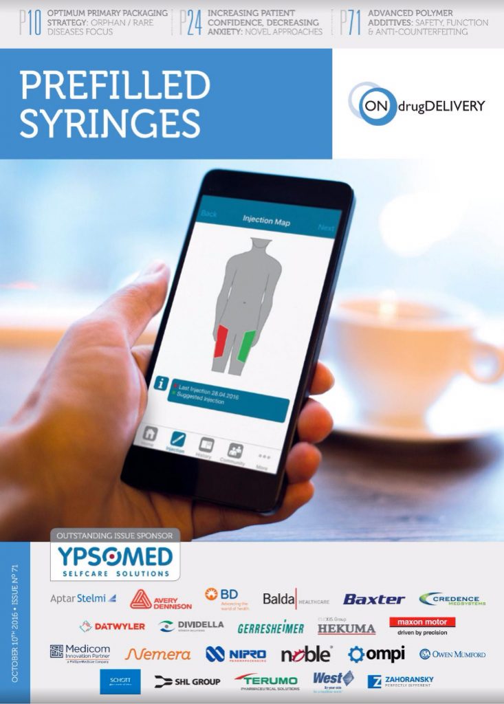 prefilled syringes oct 2016 magazine cover
